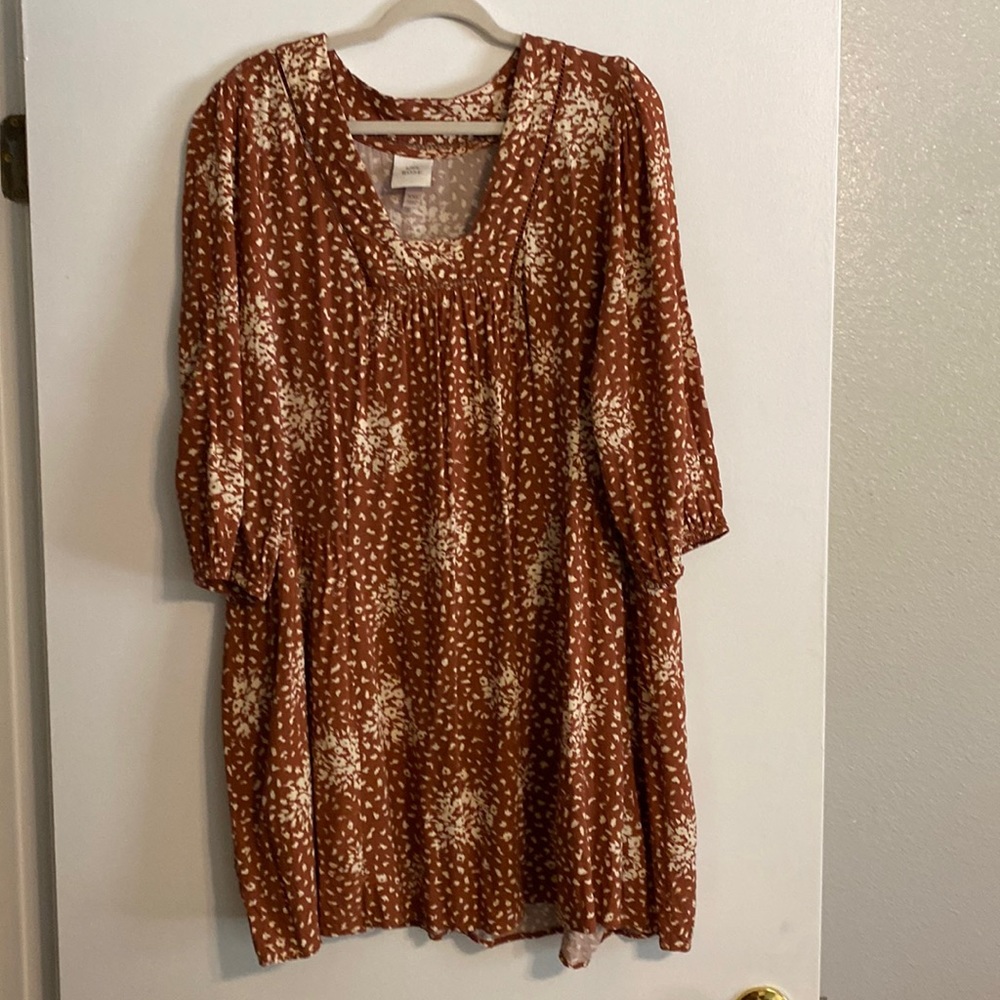 Brown Floral Women's Dress